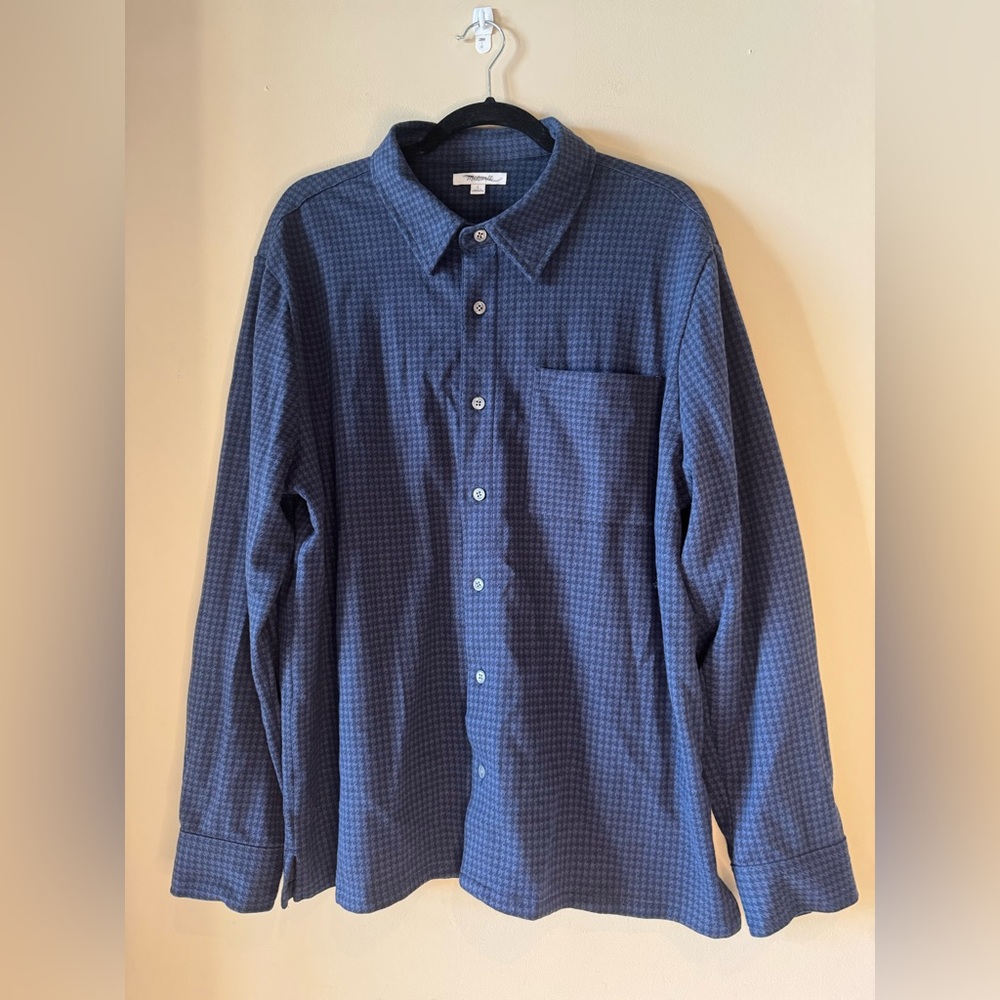 NWOT MADEWELL houndstooth long sleeve button down shirt